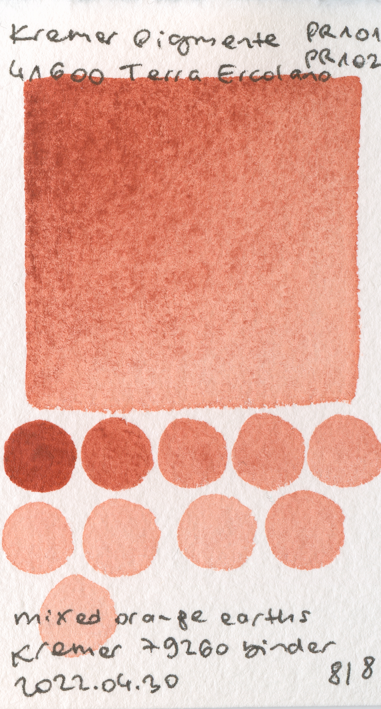 Kremer Pigmente [Dry] Pigments 41600 Terra Ercolano PR101 watercolor swatch