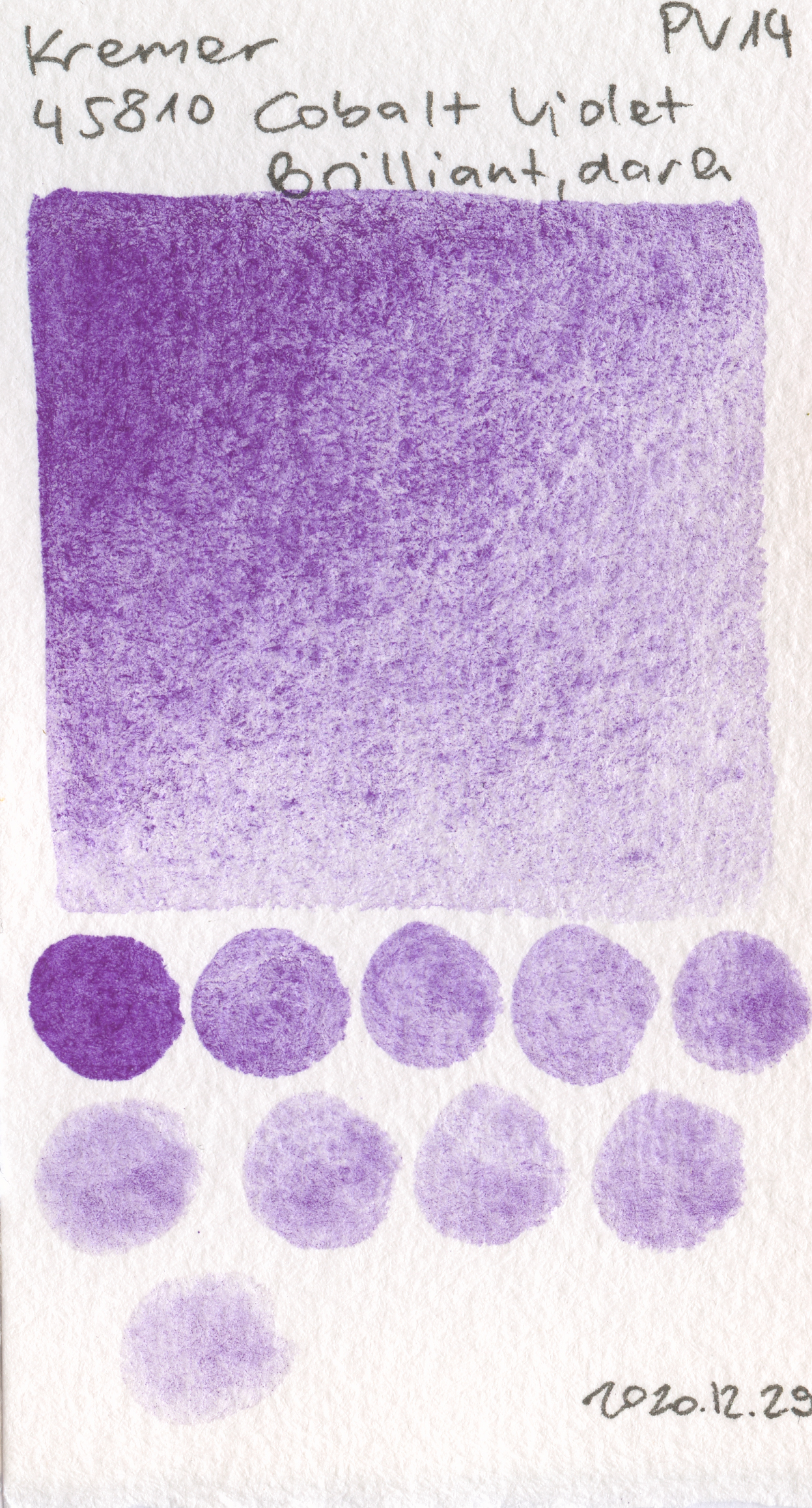 Kremer Pigmente [Dry] Pigments 45810 Cobalt Violet Brilliant, dark PV14 watercolor swatch